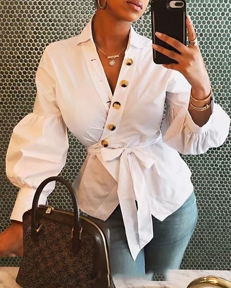 Lantern Long Sleeve Blouse