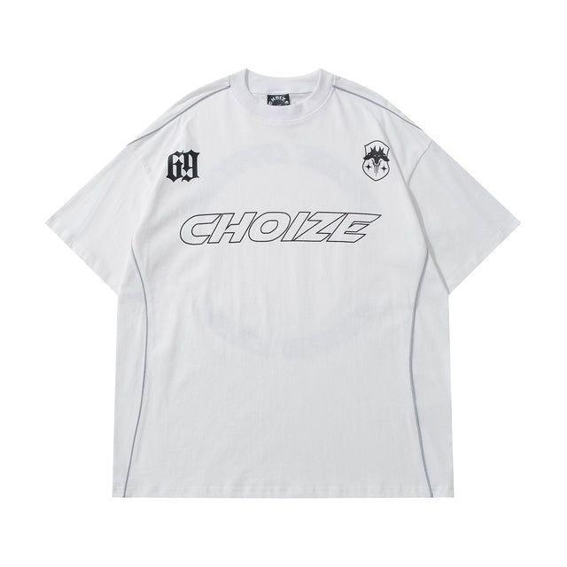 Men Oversized Reflective Strip T-Shirt