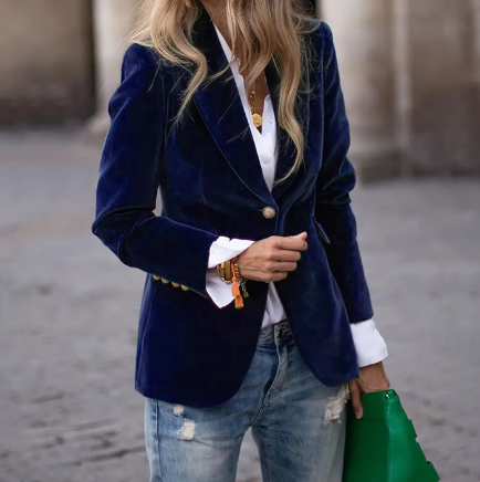 Women's Green Velvet Blazer