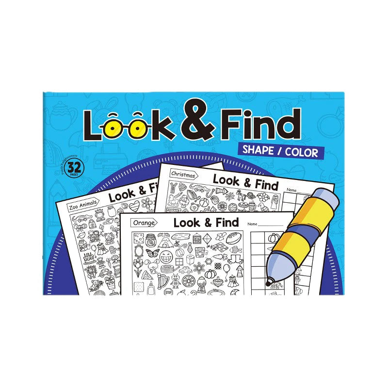 32 Pages Children's Find Items Coloring & Drawing Book Fun Concentration & Attention Exercise Early Education Activity Book