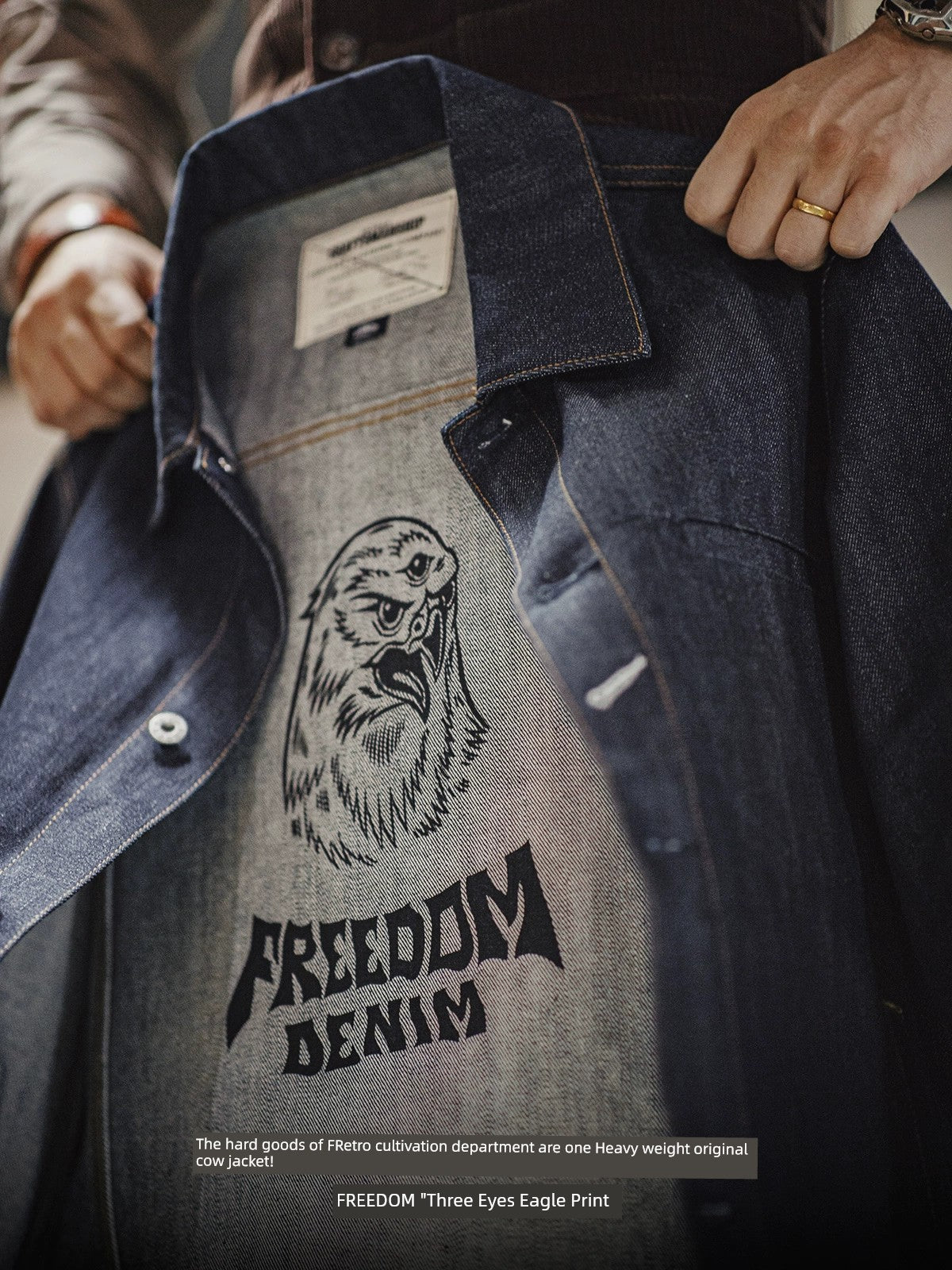 Men Vintage American Denim Jacket