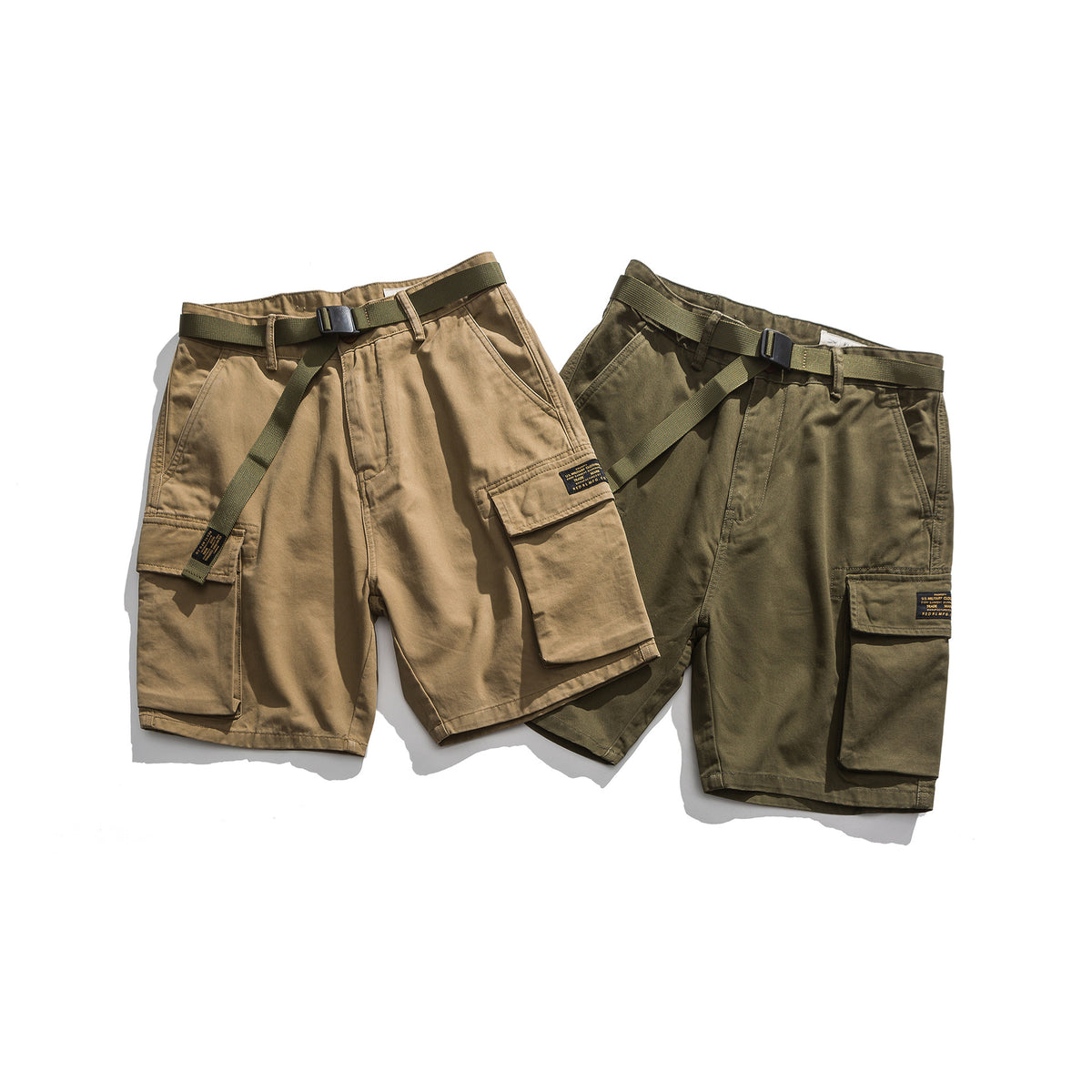 Men Khaki Army Green Work Shorts