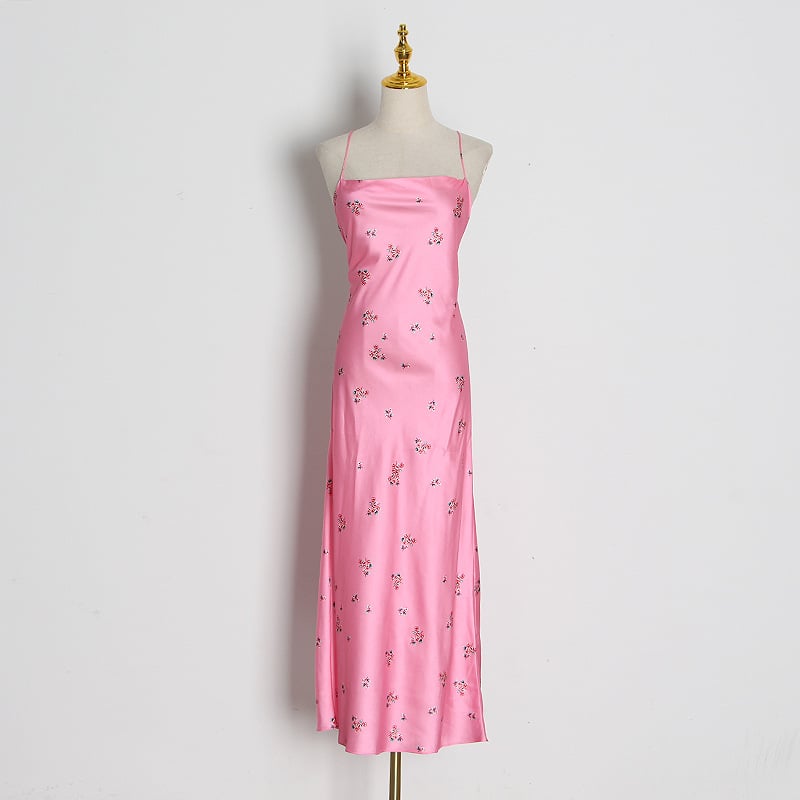Slim Satin Suspender Dress