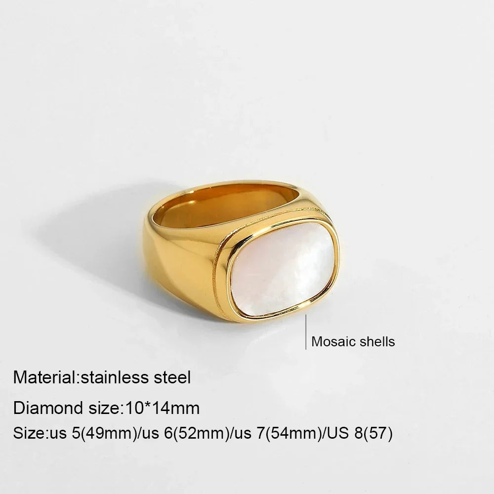 Fashiona golden croissant Stainless Steel rings for women Geometric minimalism ring Couple Matching Jewlery Gifts Do not fade