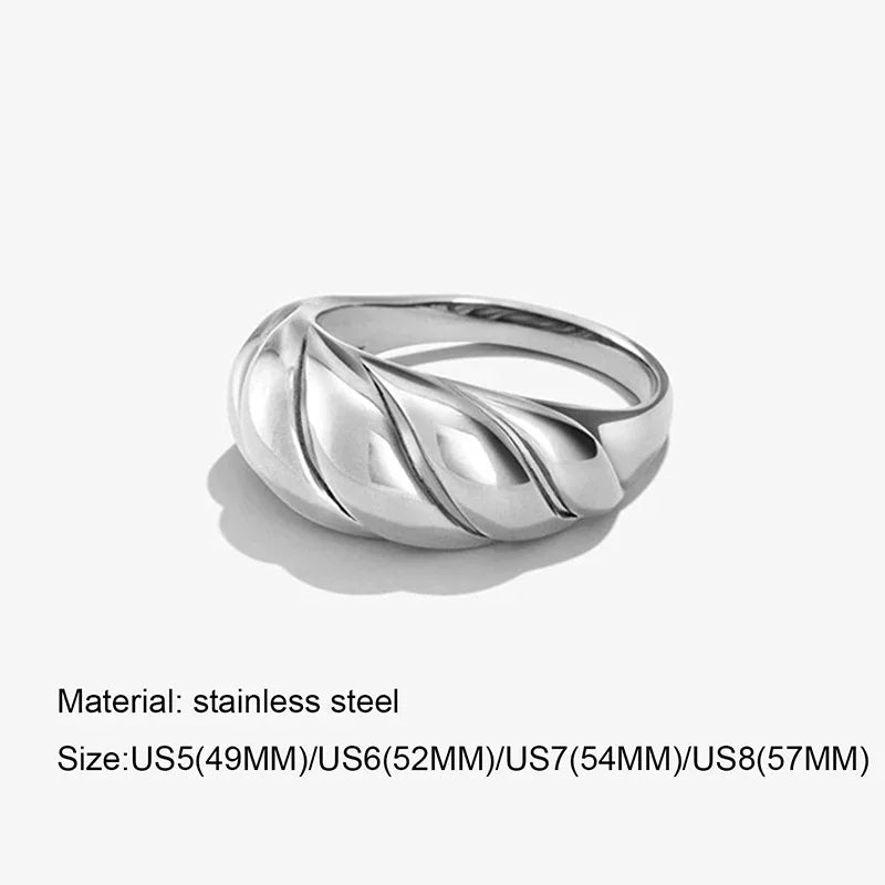 Fashiona golden croissant Stainless Steel rings for women Geometric minimalism ring Couple Matching Jewlery Gifts Do not fade