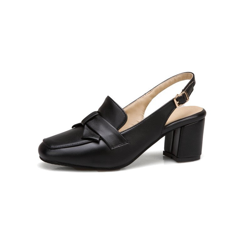 Baotou Sandals with Thick High Heels