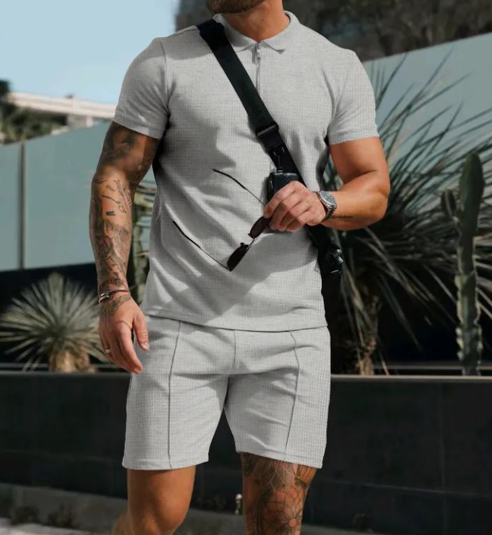 Men Short Sleeve T-Shirt Shorts Casual Set