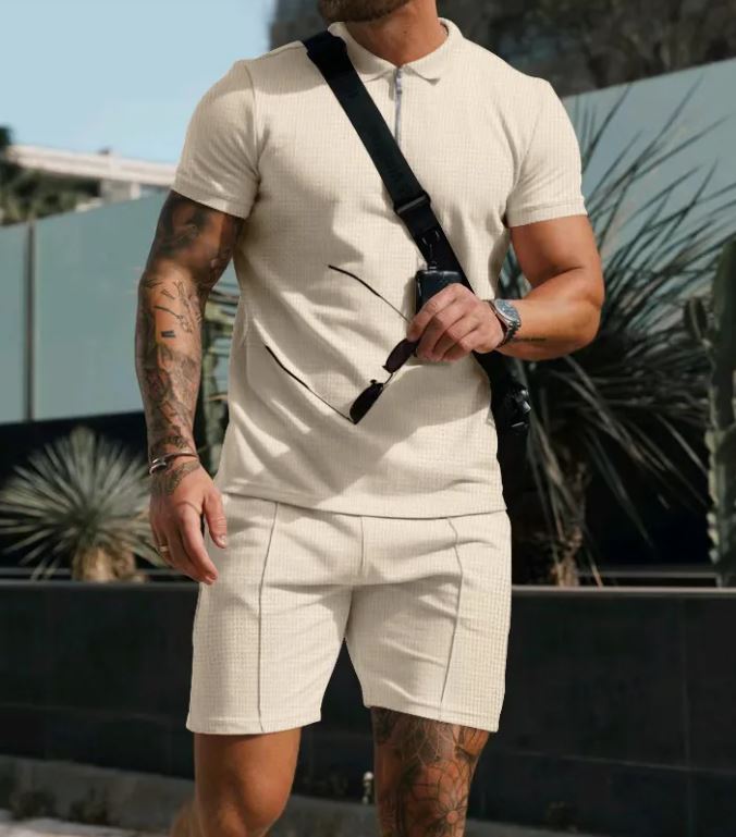 Men Short Sleeve T-Shirt Shorts Casual Set