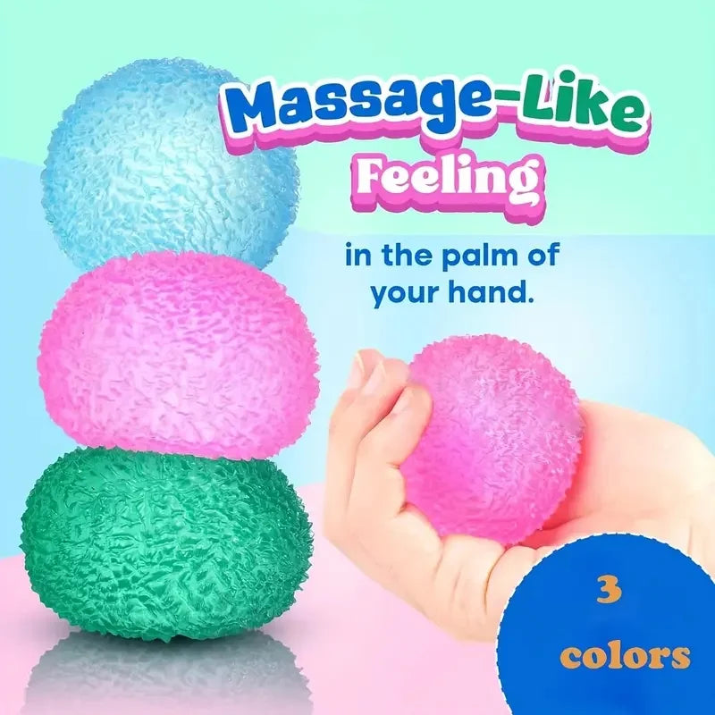 1Pc Squishy Multicolor Texture Ice Ball Squeeze Toy for Kids Soft Pinch Sensory Toys Children Halloween Christmas Holidays Gifts