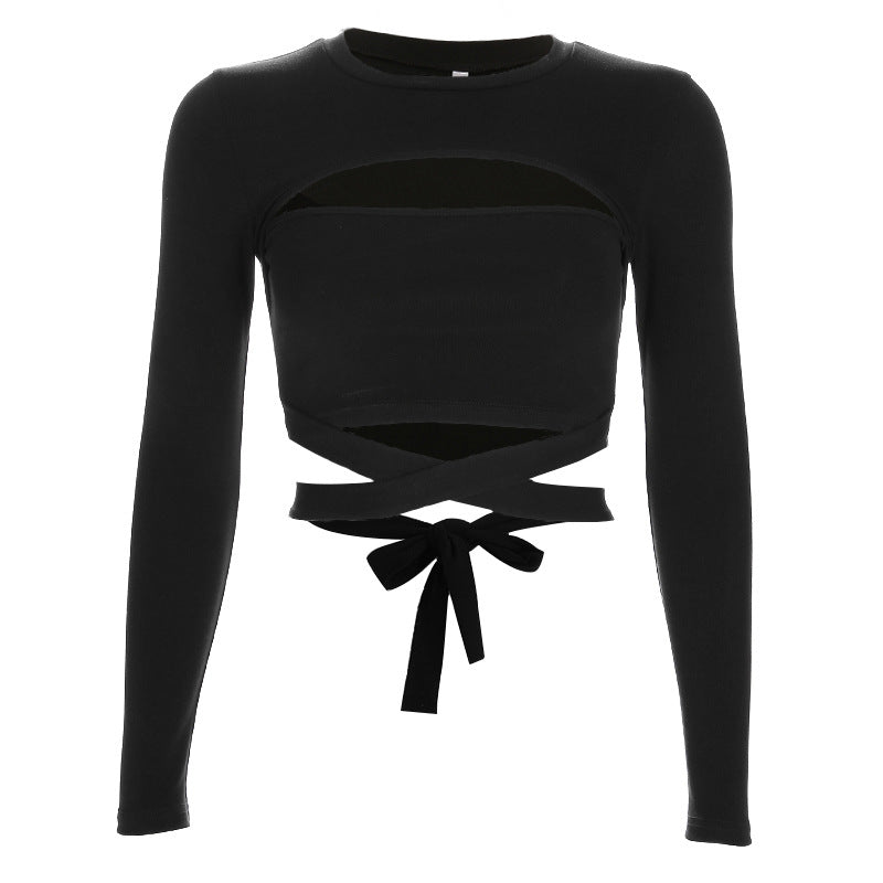 Women fashion Long Sleeve Crop Top