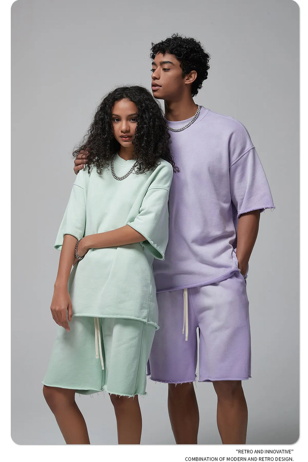 Men and Women Spray Dyed T-Shirt Set