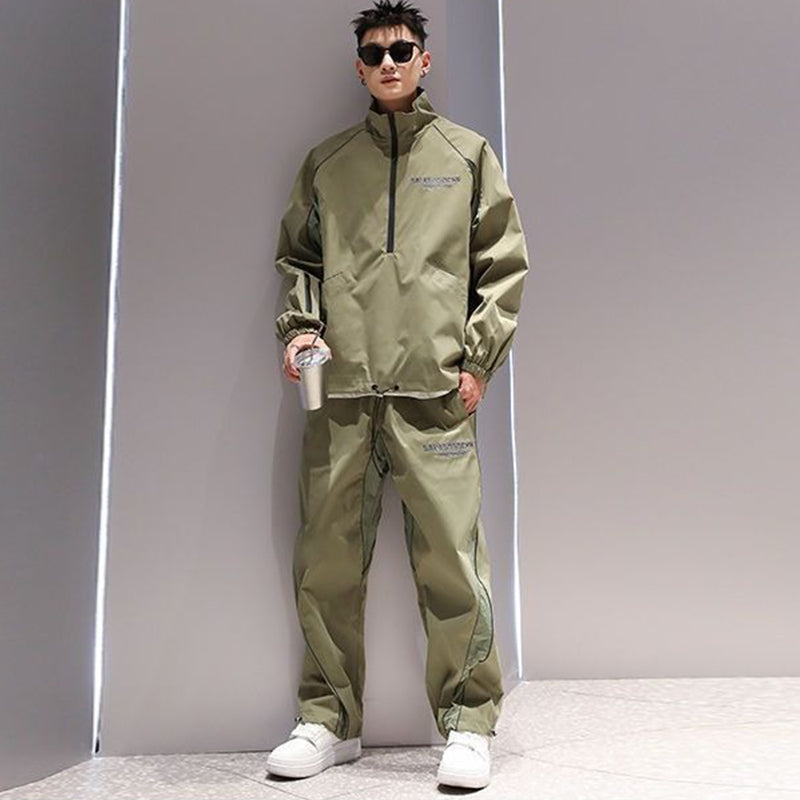 Men Trendy Stand Collar Pullover Jacket