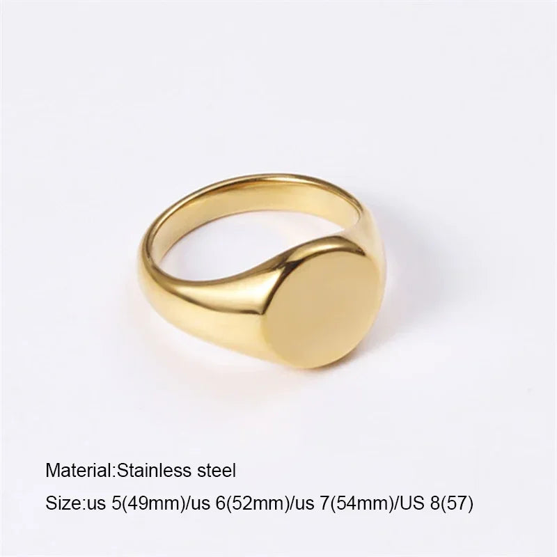 Fashiona golden croissant Stainless Steel rings for women Geometric minimalism ring Couple Matching Jewlery Gifts Do not fade