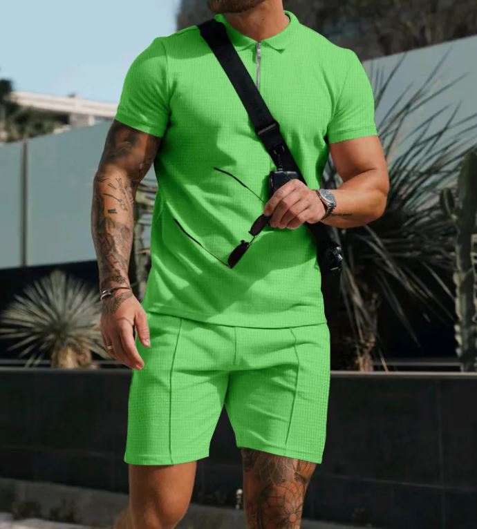 Men Short Sleeve T-Shirt Shorts Casual Set