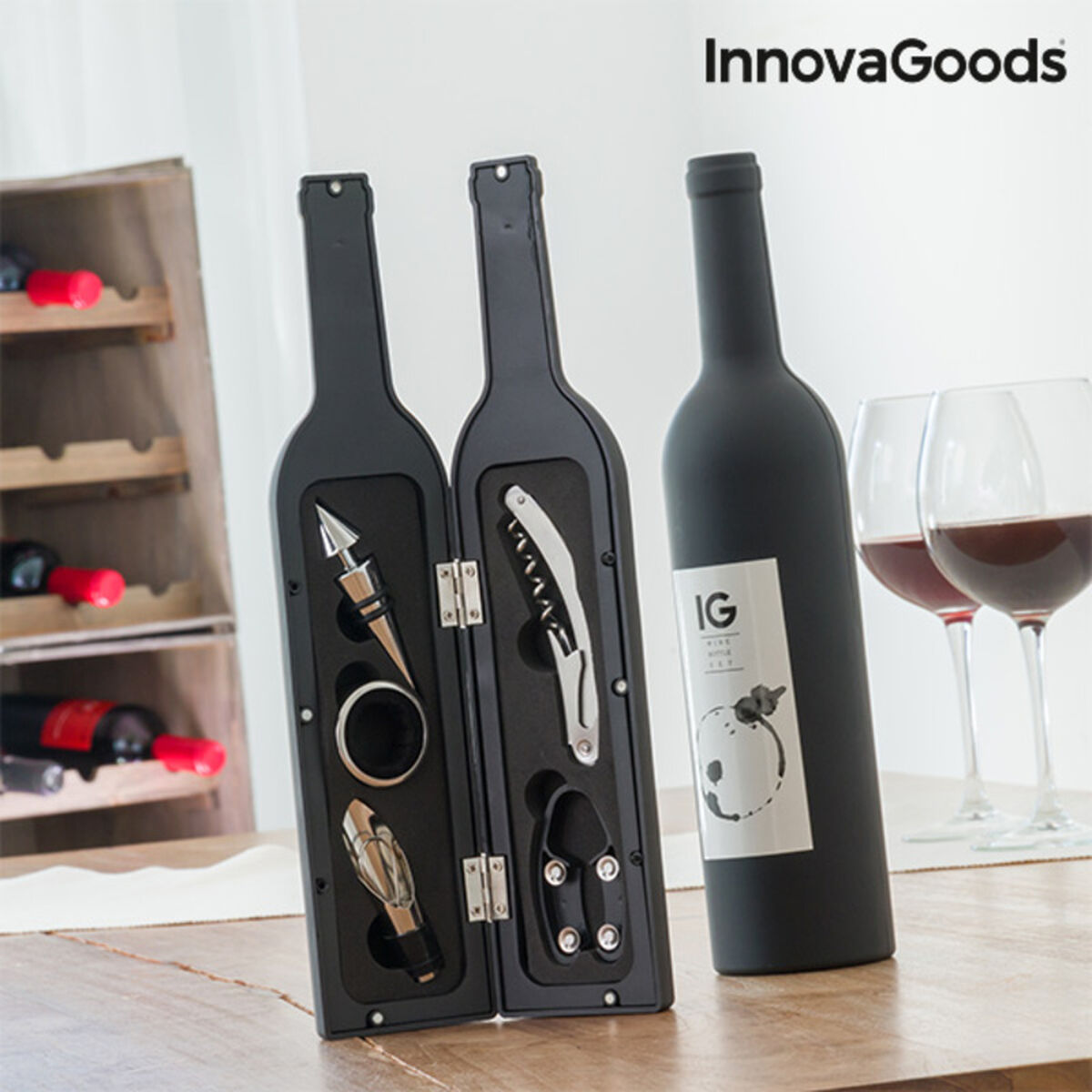 InnovaGoods 5 Pieces Bottle Wine Set