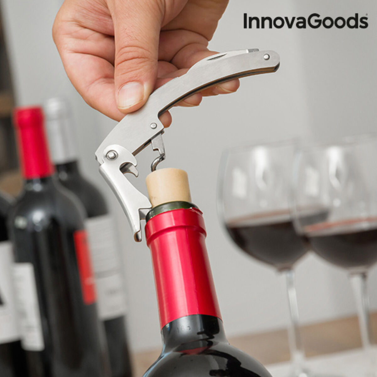 InnovaGoods 5 Pieces Bottle Wine Set
