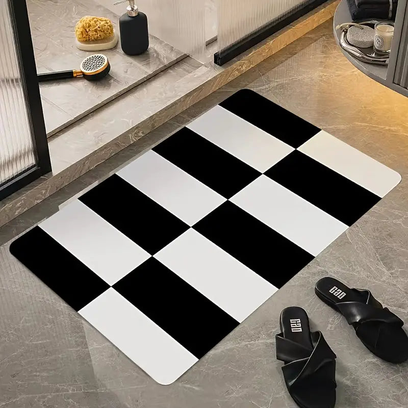 Modern Abstract Non-Slip Bath Mat for Indoor Use