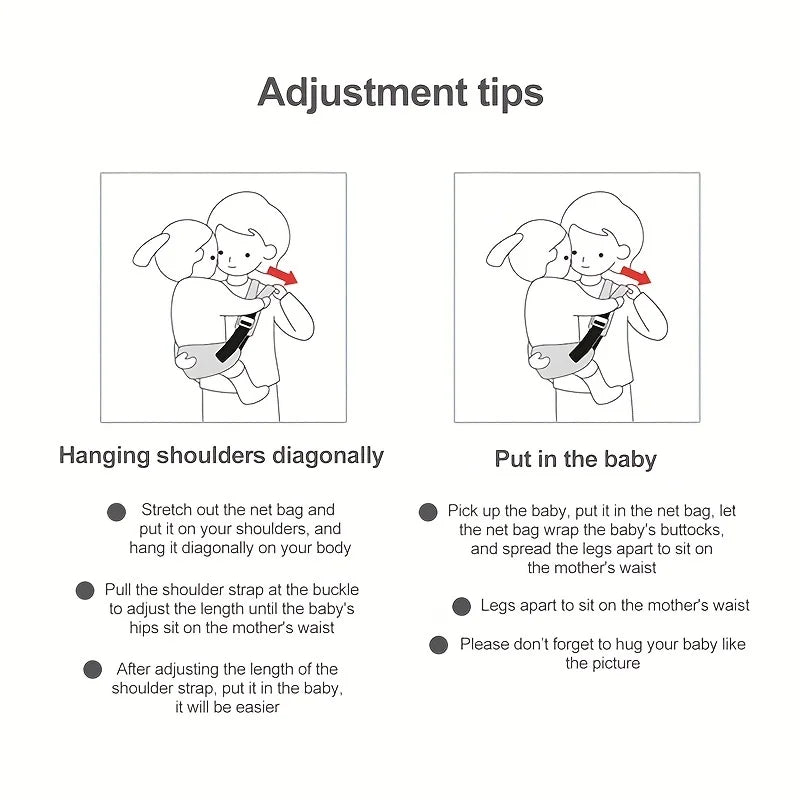 Portable Baby Carrier Backpack One-shoulder Strap Infant Adjustable Cotton Ergonomic Kangaroo Hip Seat Sling for Newborn Toddler