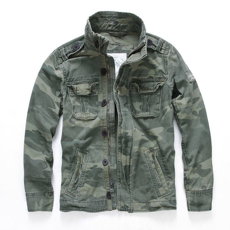 Men Camouflage Denim Jacket