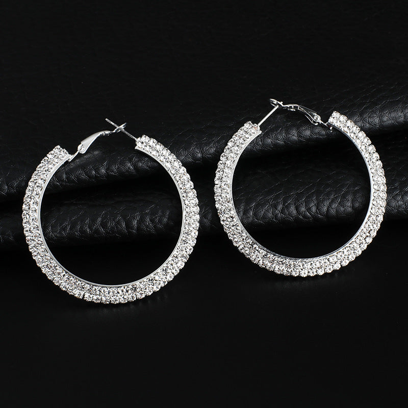 Round Crystal Hoop Earrings