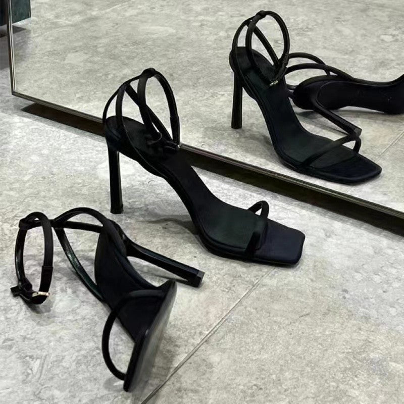 Strap Square Toe High Heel Sandals