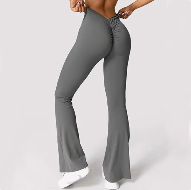 Women High-Waist Bell Bottom Fitness Pants