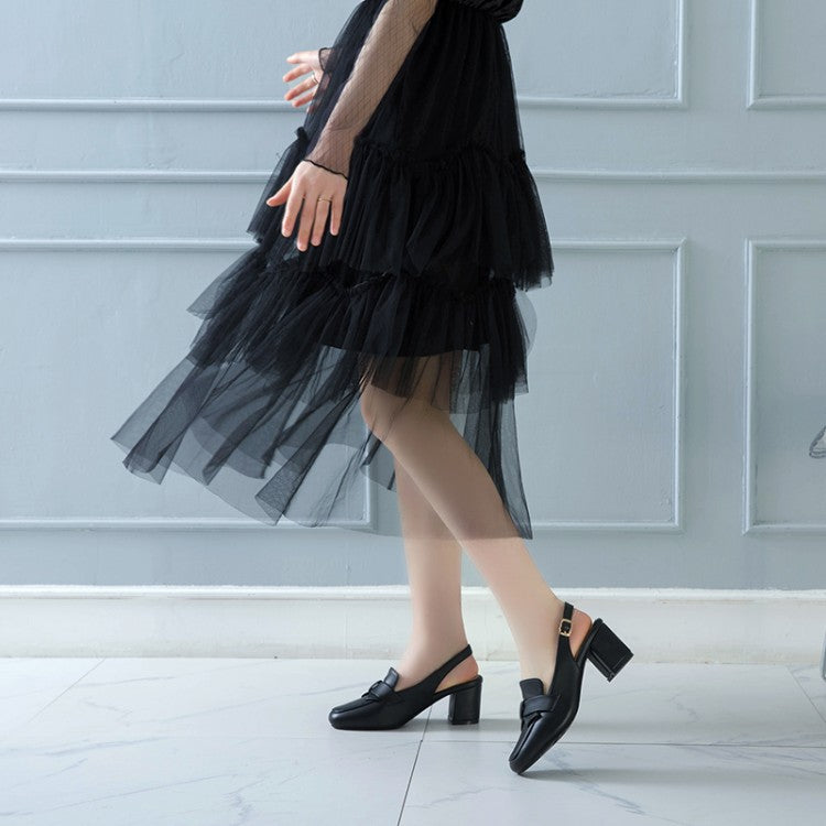 Baotou Sandals with Thick High Heels