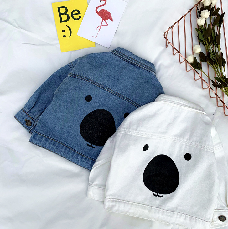 Boys Cartoon Bear Denim Jacket