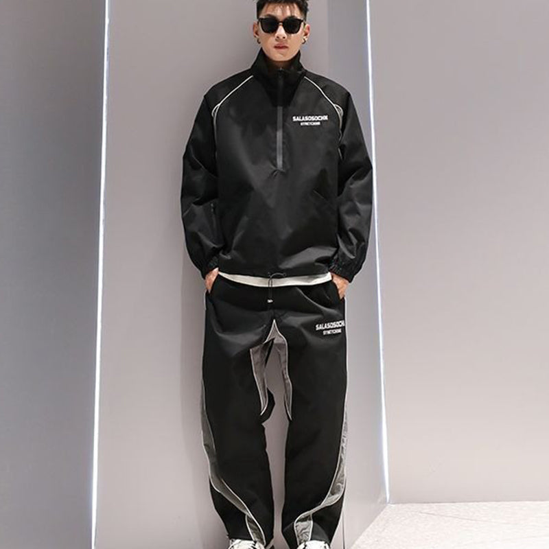Men Trendy Stand Collar Pullover Jacket