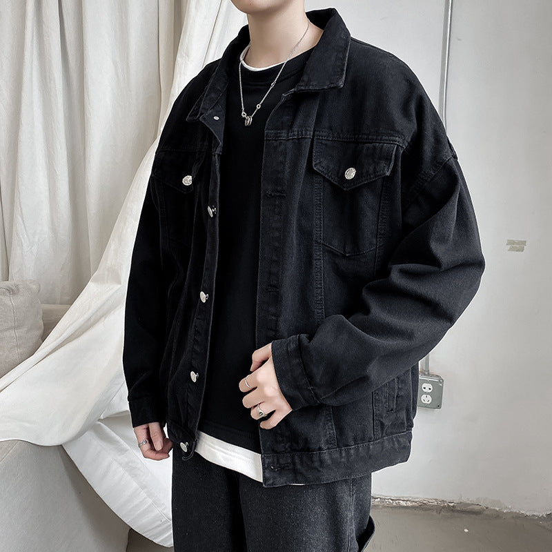 Men Vintage Wash Blue Denim Jacket