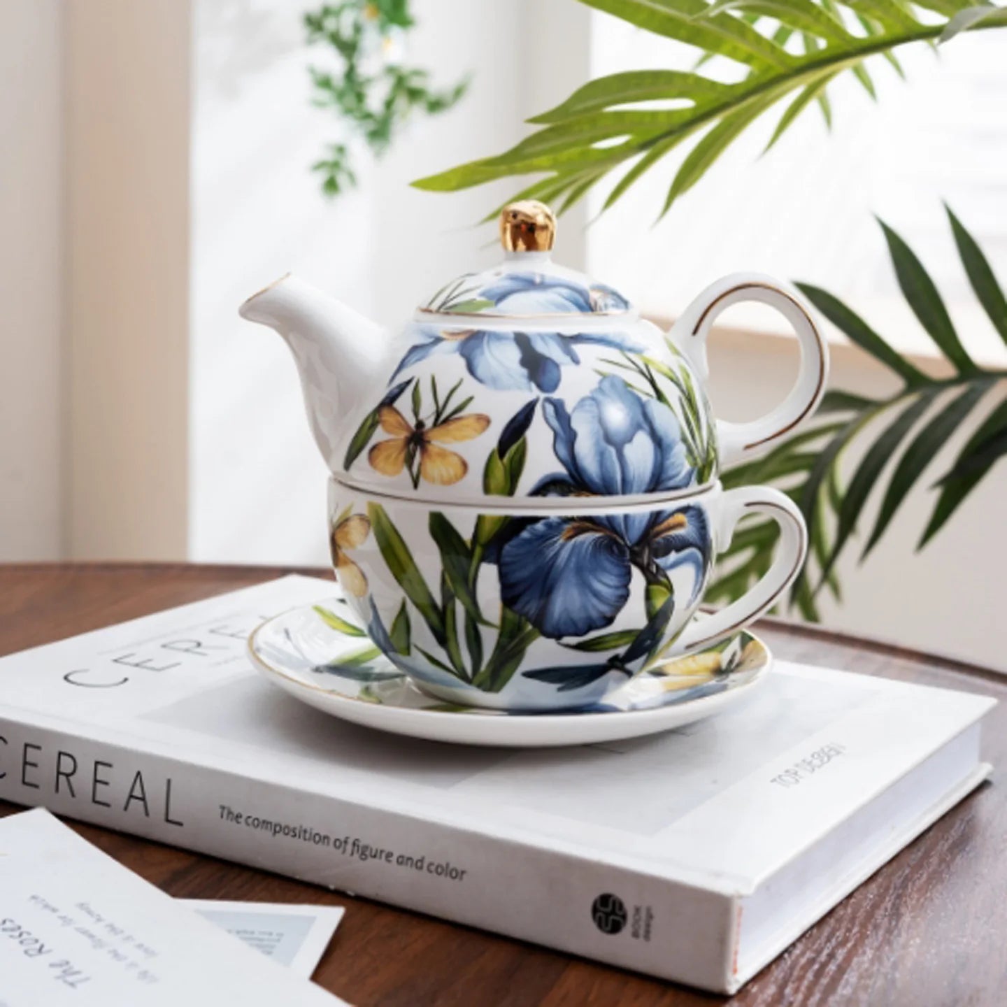 Luxury Mother Child Teapot Set, Bone China Floral Design, Complete Tea Cup & Saucer Set,Afternoon Tea Set，Premium Homeware Gift