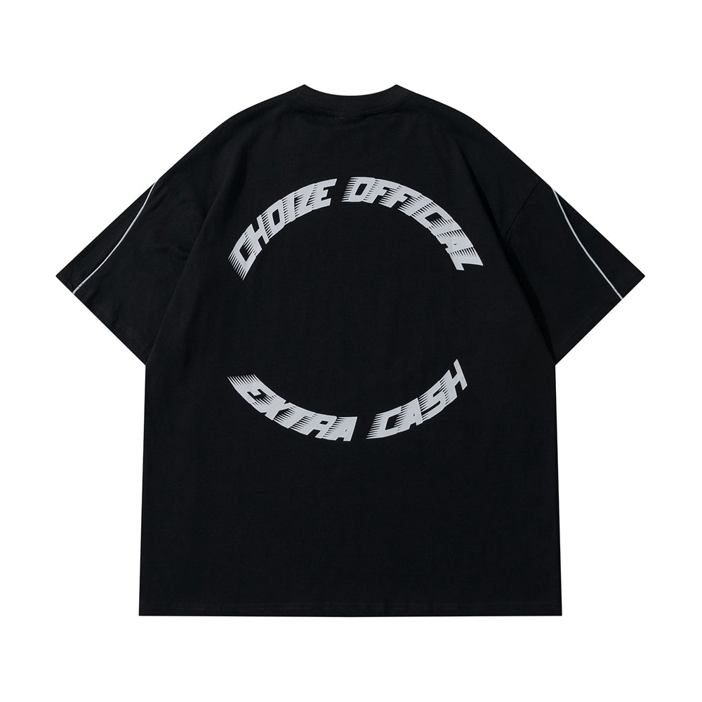 Men Oversized Reflective Strip T-Shirt