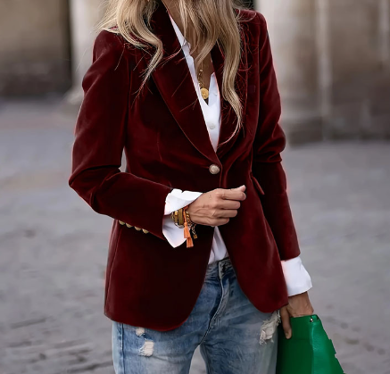 Women's Green Velvet Blazer