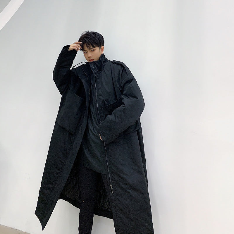 Men Japanese Style Long Cotton Jacket