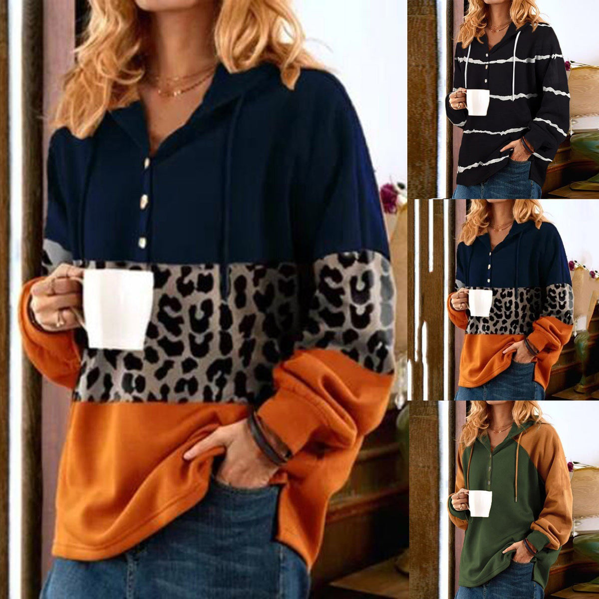 Ladies Casual Hooded Christmas Sweater