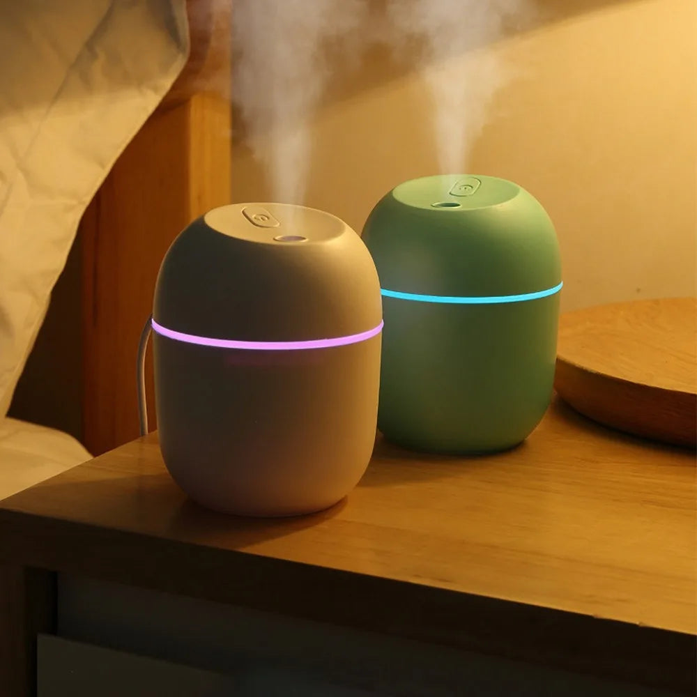 USB Mini Humidifier with LED Light Essential Oil Diffuser Car Air Purifier Aroma Mist Maker 220ML