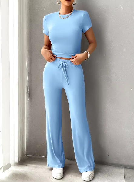Casual Urban Round Neck Set