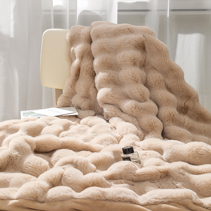Faux Fur Plush Throw Blanket