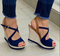Strappy Elegance Espadrille Wedge Sandals