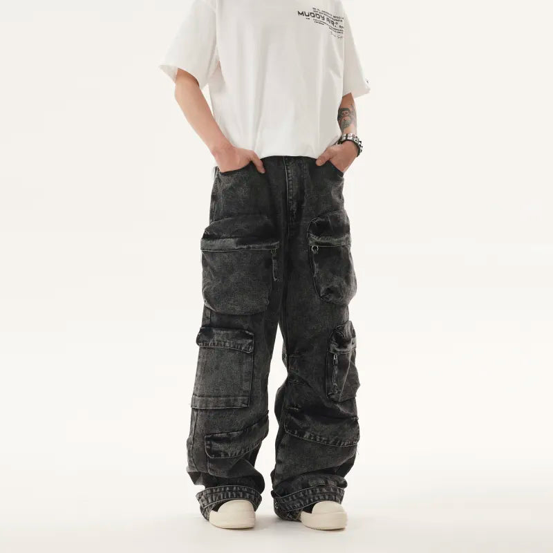 Men Washed Denim Jeans