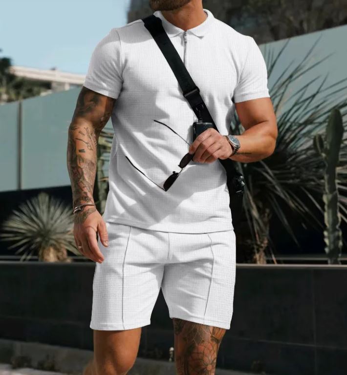 Men Short Sleeve T-Shirt Shorts Casual Set