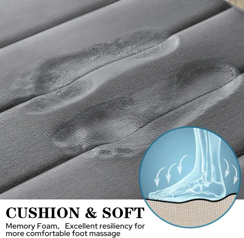 Memory Foam Bath Mat - Soft, Absorbent, Non-Slip