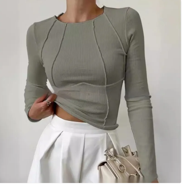Women Long Sleeve Knitted Top