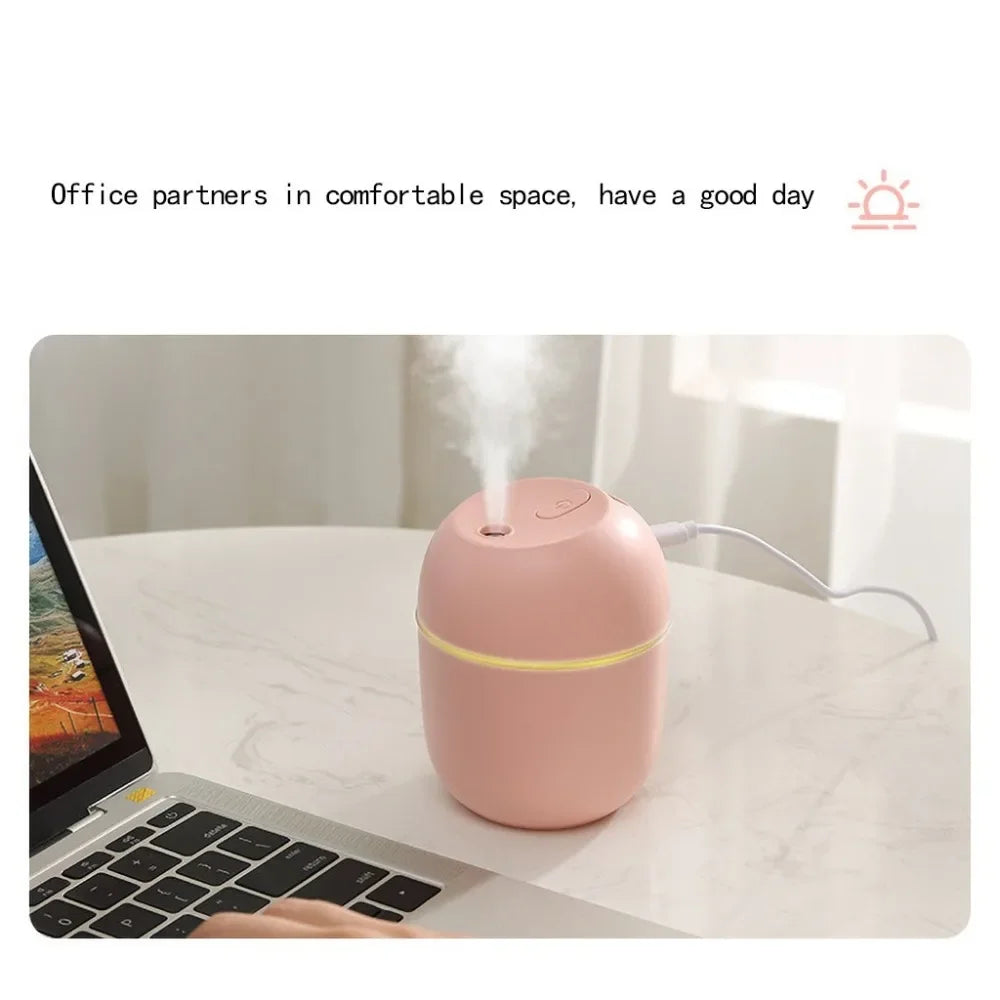 USB Mini Humidifier with LED Light Essential Oil Diffuser Car Air Purifier Aroma Mist Maker 220ML
