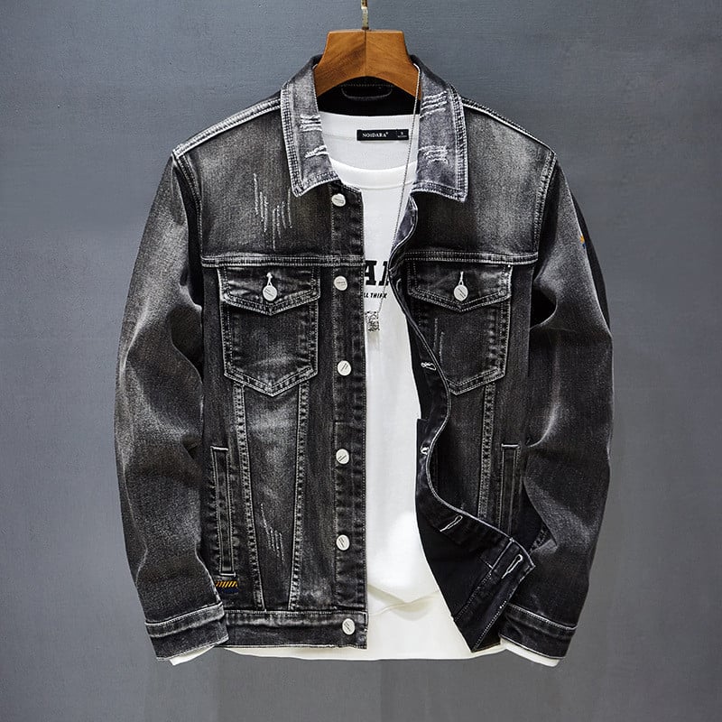 Men Casual Long-Sleeved Denim Jacket