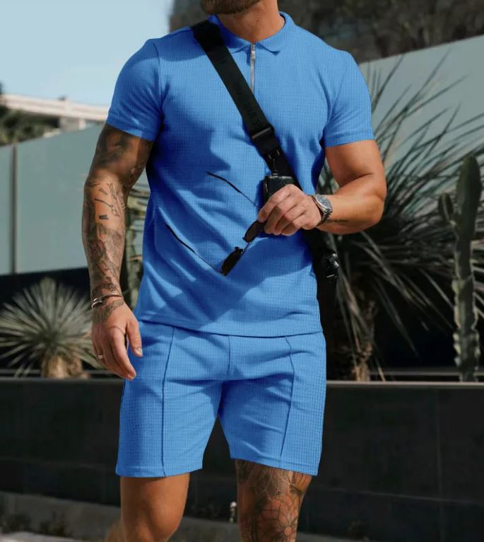 Men Short Sleeve T-Shirt Shorts Casual Set