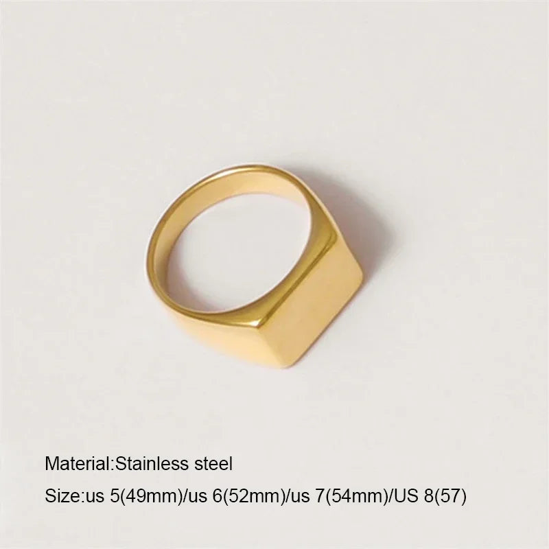 Fashiona golden croissant Stainless Steel rings for women Geometric minimalism ring Couple Matching Jewlery Gifts Do not fade