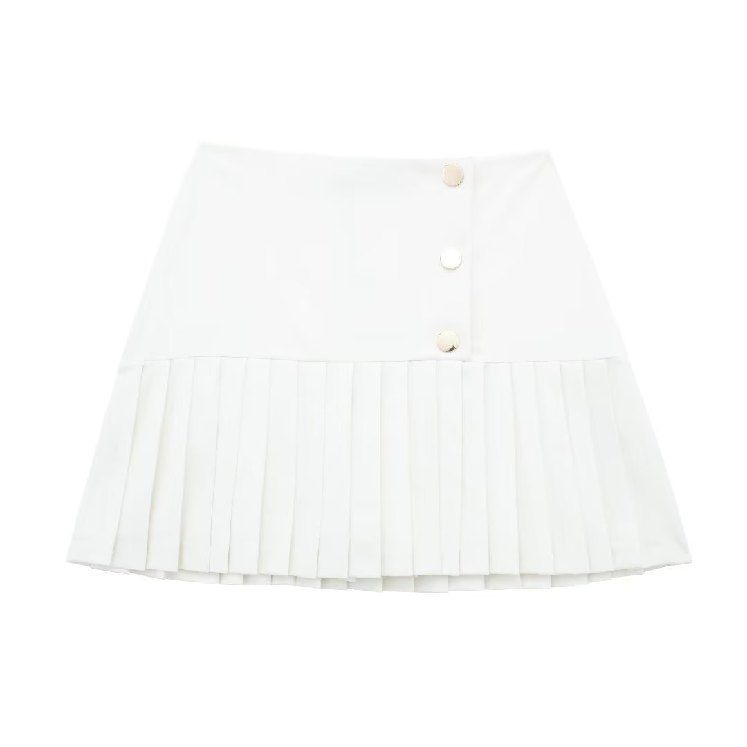 Women High Waist Pleated Miniskirt