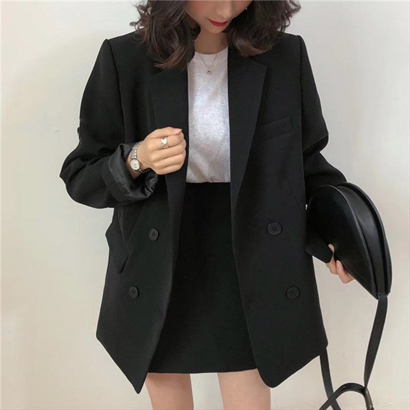 Beige Suit Skirt Set