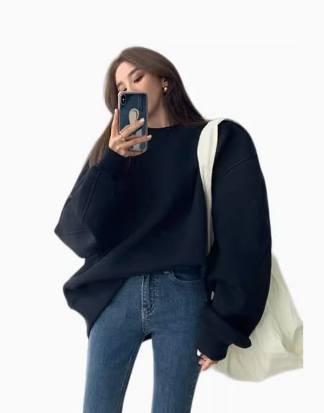 Round Neck Pullover Sweatshirt